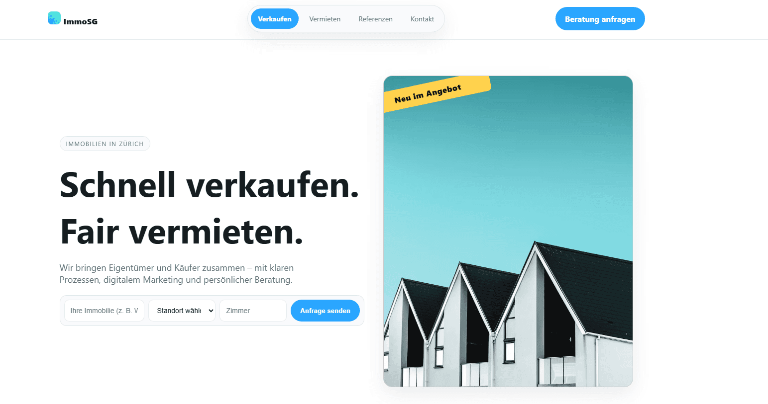 Webdesign Referenz Immobilien Schweiz – specialpage.ch